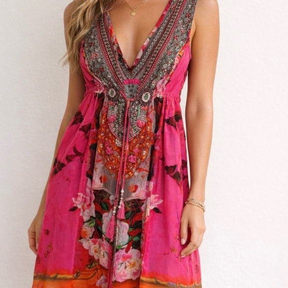 Shahida Dresses & Skirts - SHAHIDA PARIDES Floral embellished mini dress SILK  M